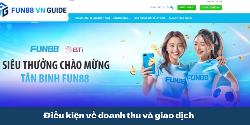 Điều kiện về doanh thu và giao dịch