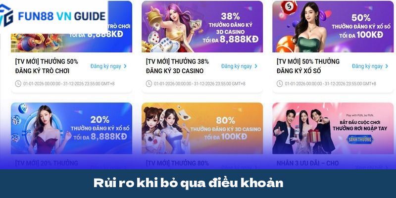 Rủi ro khi bỏ qua điều khoản
